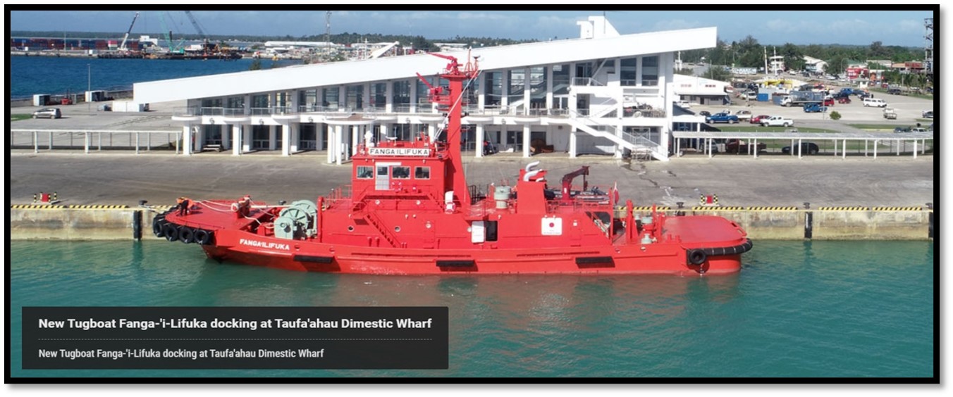 Japan donates new tugboat to Tonga, strengthening maritime capacity